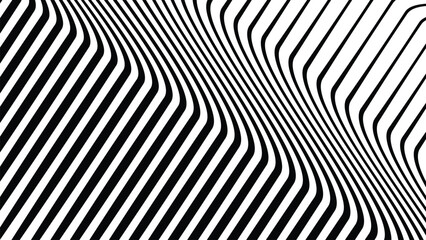 Black and white stripes with liquify lines abstract background for backdrop or fabric style