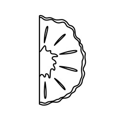 Tropical pineapple slice in outline style. Perfect for branding, fruit themed logos, or minimalist design projects