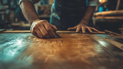 Obraz premium Craftsmanship in Woodwork Detail and Precision