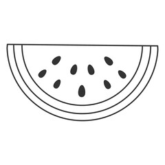 Minimalist watermelon slice in line art style. Perfect for summer themed designs, food illustrations