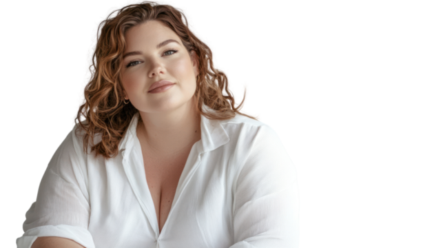 Confident and Curvy: Portrait of a plus-size woman