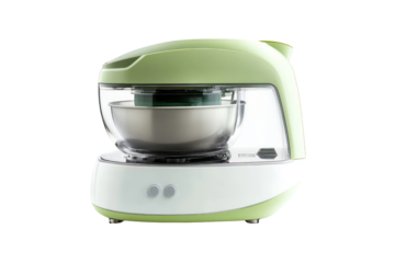 Kitchen electrical appliances like blenders, air fryers, and coffee makers, compact and powerful isolated on transparent and white background.PNG image