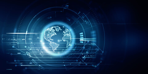 2d illustration world map abstract background