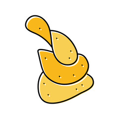 potato chips snack food color icon vector. potato chips snack food sign. isolated symbol illustration