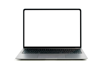 Front view of laptop isolated on white background