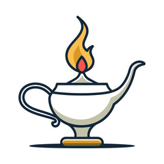 Candle Holder Icon Vector - Elegant Line Art Silhouette for Vintage and Modern Decor Designs