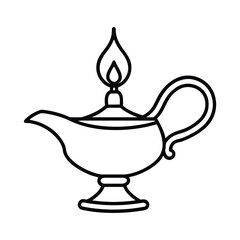 Candle Holder Icon Vector - Elegant Line Art Silhouette for Vintage and Modern Decor Designs