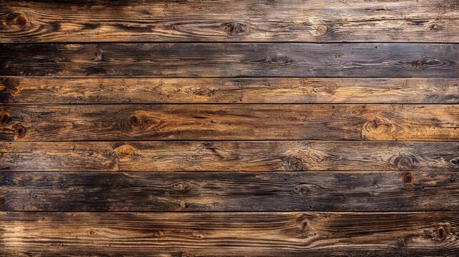 A rustic wooden table viewed from above, with natural grains and textures visible