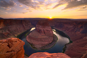 Horseshoe Bend at sunset, Arizona, USA
