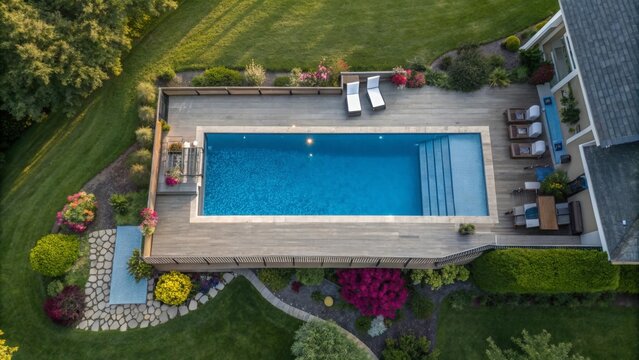 aerial view of the pool