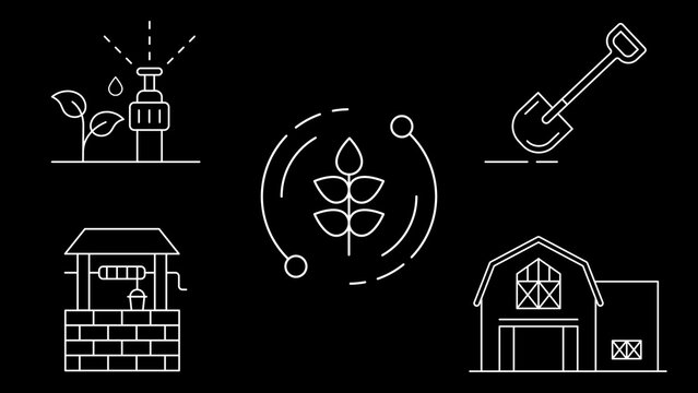 Farm & Agriculture Essentials Line Icons