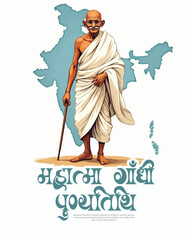 Happy Mahatma Gandhi punyatithi social media post banner template
