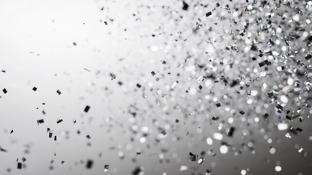 "Elegant silver script 'Happy New Year' on dark purple, surrounded by a glowing border and a spacious central area." - Powered by Adobe