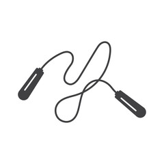 Jumping rope icon in flat style. Gymnastic equipment vector illustration on isolated background. Training instrument sign business concept.