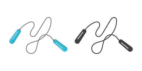 Jumping rope icon in flat style. Gymnastic equipment vector illustration on isolated background. Training instrument sign business concept.