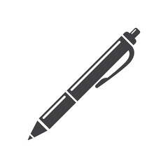 Fototapeta premium Ballpoint pen icon in flat style. Office tool vector illustration on isolated background. School equipment sign business concept.