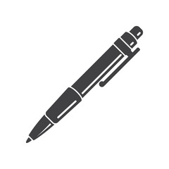 Ballpoint pen icon in flat style. Office tool vector illustration on isolated background. School equipment sign business concept.
