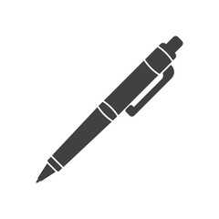Ballpoint pen icon in flat style. Office tool vector illustration on isolated background. School equipment sign business concept.