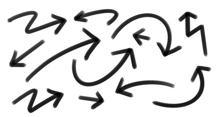 collection of arrow marker scribbles