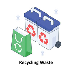 Recycling Waste isometric Colored illustration. EPS File stock illustration