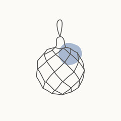 Hand drawn Christmas tree decoration. Doodle vector illustration for winter greeting cards, posters, stickers and seasonal design.