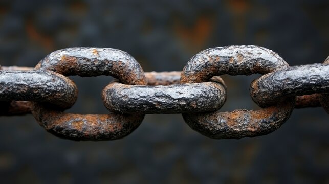 Rusty Chain Links Metal Texture Strength Connection Industrial Background