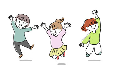 ジャンプする子供たち