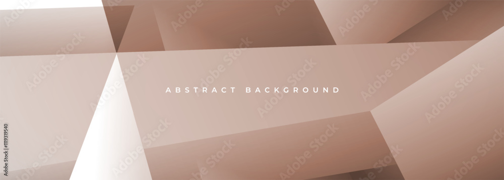 Aufkleber mocha mousse color of the year 2025 abstract wide banner with geometric shapes. soft brown modern ab