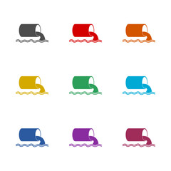 Wastewater icon isolated on white background. Set icons colorful