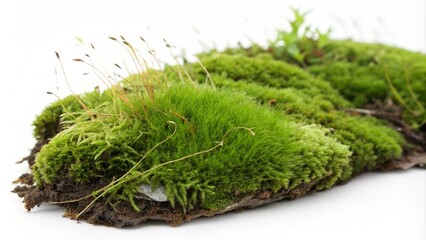 Green moss isolated on white background