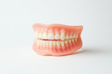 Obraz premium Artificial teeth dental model displayed isolated against a plain white backdrop