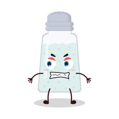 cute angry expression of salt cartoon character