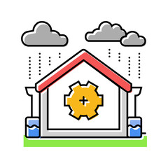 rainwater harvesting water saving color icon vector. rainwater harvesting water saving sign. isolated symbol illustration