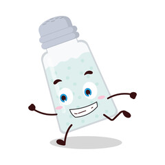cute rush running expression of salt cartoon character