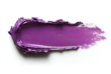 Smear of purple lipstick on white background.