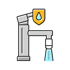 saving faucet water color icon vector. saving faucet water sign. isolated symbol illustration