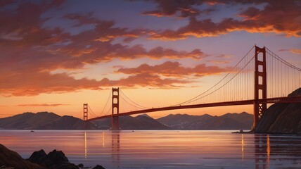 Fototapeta premium Golden Gate Bridge at Sunset