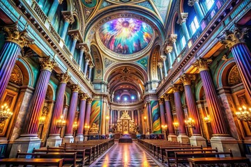 Fototapeta premium Surreal Paris Madeleine Church Interior 2023