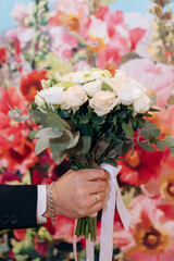 wedding bouquet in hands