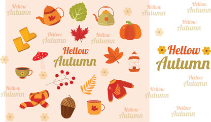 Vector illustration of elements for Halloween or autumn 