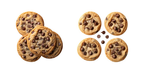 Baked cakes on white background