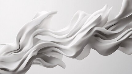 Abstract flowing white fabric, elegant, smooth curves, light background. Generative ai