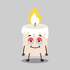 
cute nope expression of candle cartoon character
