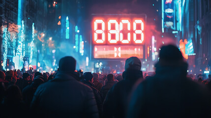 A large digital clock with the number 8,280 on it