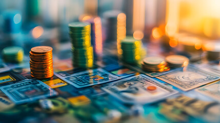 Economic Policy, Illustration of a virtual economy board game with policy