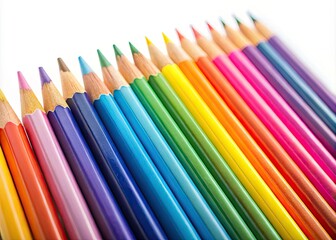 Pastel Pencil Long Exposure Photography, Colorful Pencils White Background, Artistic Stationery, Dreamy Color Pencil Image, Soft Colored Pencils