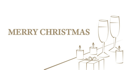 クリスマス　プレゼント　蝋燭　グラス　金　素材　16：9