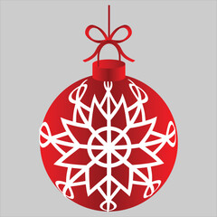 Festive Red Christmas Ornaments with White Patterns