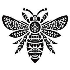 Fototapeta premium AI Generate of Bee Shape in Samoan Art style isolated in white