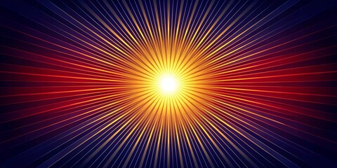 Fototapeta premium Abstract Radiating Lines Design Featuring a Bright Central Core and Vibrant Color Gradient
